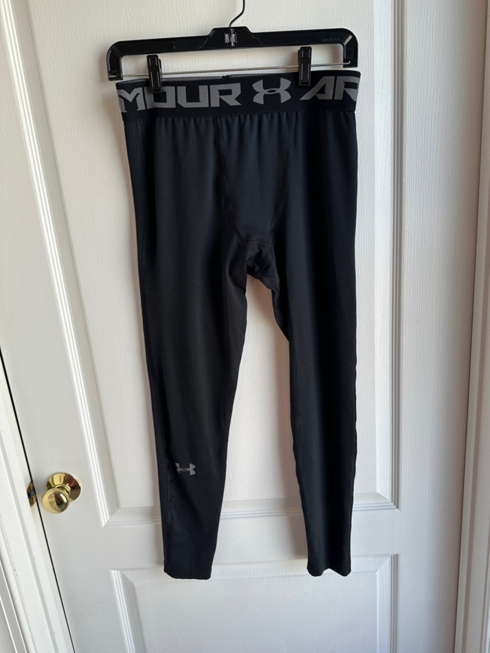 Men’s Under Armour Black Compression Leggings withLogo Waistband Sz L